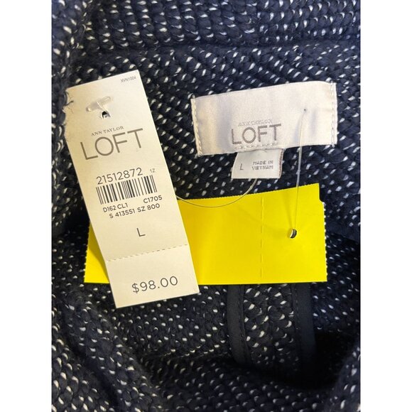 NWT Loft Black Cropped Double-Breasted Jacket L - Picture 9 of 9